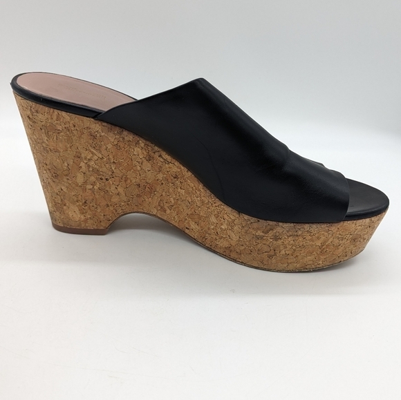 Diane Von Furstenberg Bonnie Wedge Slide Sandal Black Size 8.5 - Picture 3 of 13